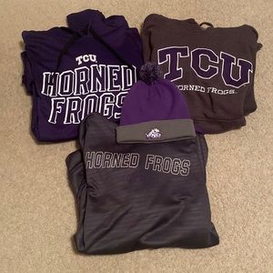 TCU Large Hoodie/Beanie Bundle Horned Frogs